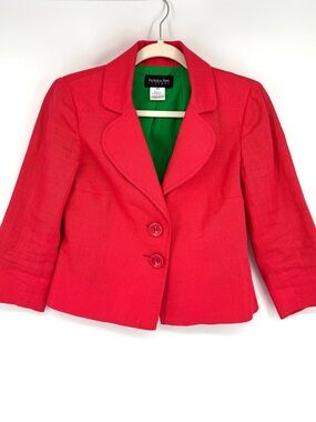 Patrizia Pepe Red Linen Blazer Size IT 42 Fits US XS